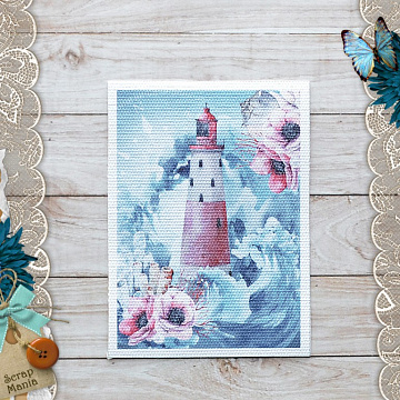 Тканевая карточка "Море, я скучала. Маяк" (ScrapMania)