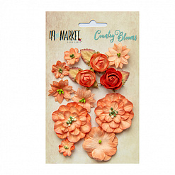 Набор бумажных цветов "Country blooms. Tangerine" (49Market)