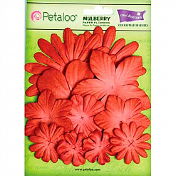 Набор бумажных цветов "Красные" (Petaloo)