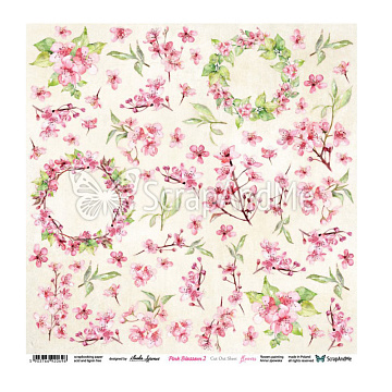 Бумага 30х30 см "Pink Blossom 2. Flowers" (ScrapAndMe)