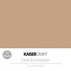 Набор заготовок для открыток с конвертами 13,5х13,5 см "Крафт" (Kaiser)