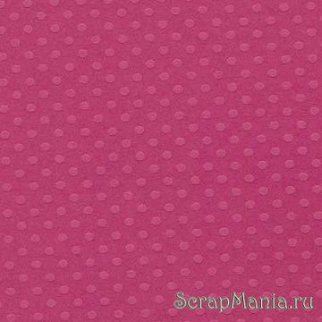 Кардсток Bazzill Basics 30,5х30,5 см однотонный с текстурой светлых точек, цвет красно-пурпурный