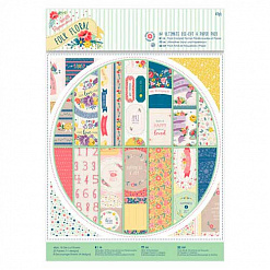 Набор бумаги и листов с высечками А4 "Цветочный фольклор", 48 листов (DoCrafts)