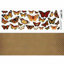 Лист с картинками 10х30 см "Оранжевые бабочки" (ScrapMania)