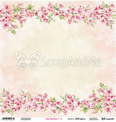 Бумага 30х30 см "Pink Blossom 2 01/02" (ScrapAndMe)