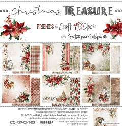 Набор бумаги 30х30 см "Christmas treasure", 6 листов (CraftO'clock)
