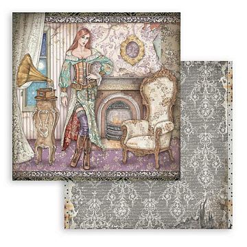 УЦЕНКА Бумага 30х30 см "Lady vagabond. Gramophone" (Stamperia)