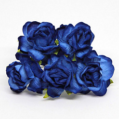 Букет больших кудрявых роз "Темно-синий", 5 шт (Craft)