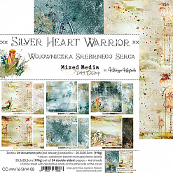 Набор бумаги 20х20 см "Silver heart warrior", 24 листа (CraftO'clock)