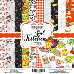 Набор бумаги 20х20 см "Soul kitchen", 10 листов (Фабрика Декору)