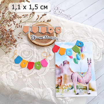 Нож "Гирлянда. Флажки нарядные", 1,1х1,5 см (ScrapMania)