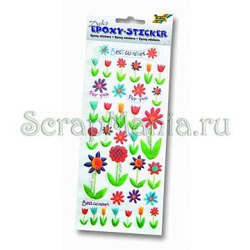 Набор эпоксидных наклеек "Цветы" (Folia)