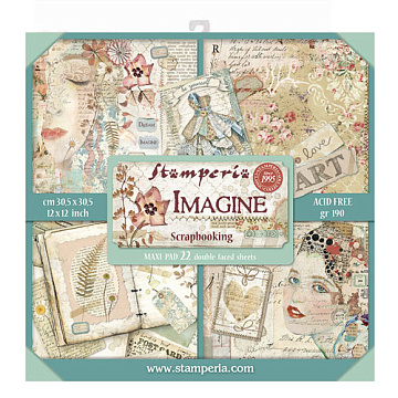 Набор бумаги 30х30 см "Imagine", 22 листа (Stamperia)