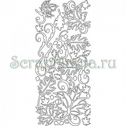 Контурные наклейки "Листики 2", лист 10x24,5 см, цвет серебро