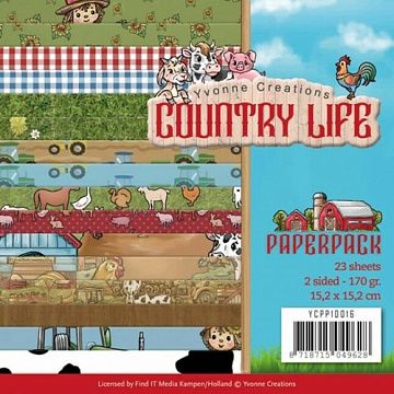 Набор бумаги 15х15 см "Country life", 23 листа