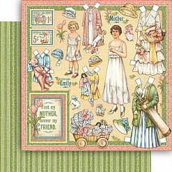 Бумага "Penny's Paper Doll Family. Mothers and daughters" (Graphic 45)