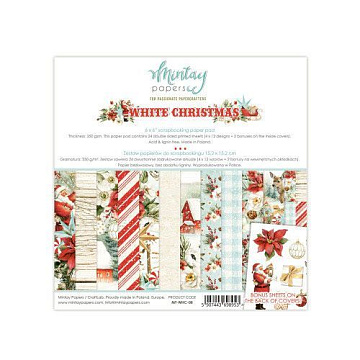 Набор бумаги 15х15 см "White Christmas", 24 листа (Mintay)