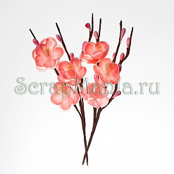 Набор вишневых цветочков на ветке "Розовые" (ScrapBerry's)