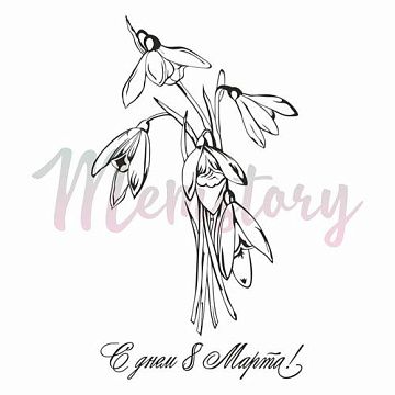 Штамп "Подснежники", 6,5х4,2 см (Memstory)