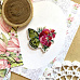 Акриловое украшение "Бабочка с цветами. Оливковая с розовым", 3,5х3 см, 1 шт