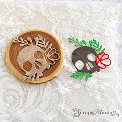 Нож "Готическая эстетика. Череп с цветком и ветками", 5,1х5 см (ScrapMania)