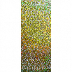 Контурные наклейки "Переливающиеся новогодние елки", лист 10x24,5 см, цвет золото (JEJE)