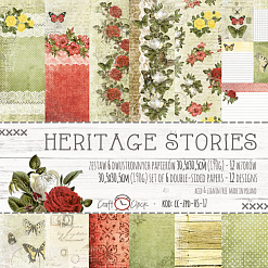 Набор бумаги 30х30 см "Heritage stories", 6 листов (CraftO'clock)