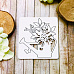Чипборд "Домик в деревне. Лейка с цветами", 6х6,5 см (Белый кот)