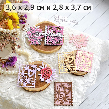 Нож "Французская любовь. Цветы и марка", 2,8х3,7 см (ScrapMania)