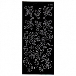 Контурные наклейки "Листья с завитками", цвет черный (Reddy)