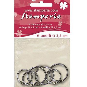 Набор колец для альбома "Серебро", 3 см, 6 шт (Stamperia)