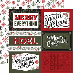 Набор бумаги 30х30 см с наклейками "Salutations Christmas", 12 листов (Echo Park)