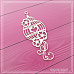 Чипборд "Клетка с цветочным завитком. Три цветка", 3,1х7,8 см (СкрапМагия)