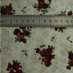 Отрез ткани "Красные розы на белом фоне" 50х110 см (Stoff)