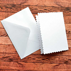 Набор заготовок для открыток 10,5х14,8 см "Белые с фигурным краем" с конвертами (DoCrafts)