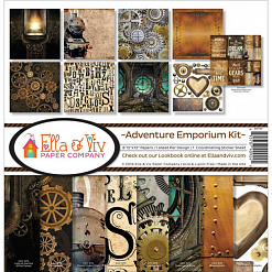 Набор бумаги 30х30 см "Adventure emporium", 8 листов (EllaViv)