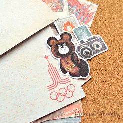 Набор высечек из бумаги "СССР. Олимпийский мишка", 34 шт (ScrapMania)