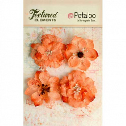 Набор цветов из мешковины "Персик" (Petaloo)