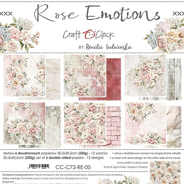 Набор бумаги 30х30 см "Rose emotions", 6 листов (CraftO'clock)