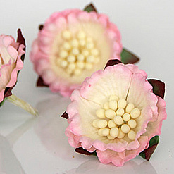 Цветок китайского пиона "Крупные тычинки. Светло-розовый с молочным", 1 шт (Craft)