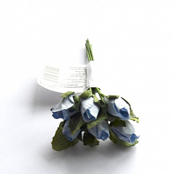 Букетик больших роз с полуоткрытым бутоном "Голубые" (Рукоделие)