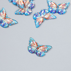 Акриловое украшение "Бабочка с золотыми точками. Синяя", 1,5х2,3 см (АртУзор)