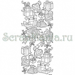 Контурные наклейки "Праздник" серебряные (ScrapBerry's)