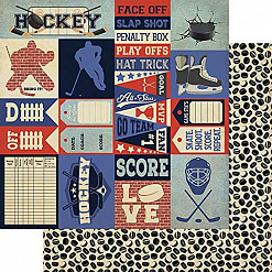 Набор бумаги 30х30 см "Hockey", 14 листов (Authentique)