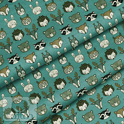 Отрез ткани 79х50 см "Лесные зверята" (Cotton)