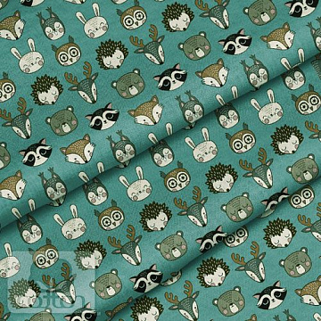 Отрез ткани 79х50 см "Лесные зверята" (Cotton)