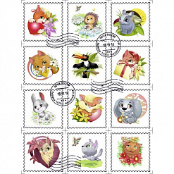Набор марок "Милые животные" (Scrapmania)