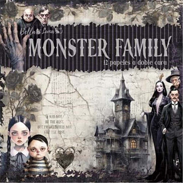 Набор бумаги 30х30 см "Monster family", 12 листов (BellaLuna)