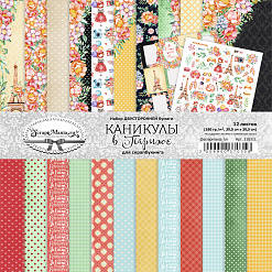 Набор бумаги 30,5х30,5 см "Каникулы в Париже", 12 листов (ScrapMania)