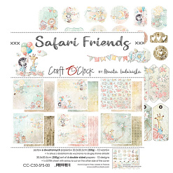 Набор бумаги 30х30 см "Safari friends", 6 листов (CraftO'clock)